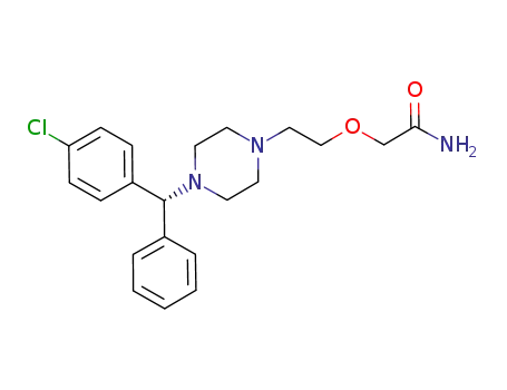 Molecular Structure of 909779-33-5 ((R)-2-(2-{4-[(4-chlorophenyl)phenylmethyl]piperazin-1-yl}ethoxy)acetamide)