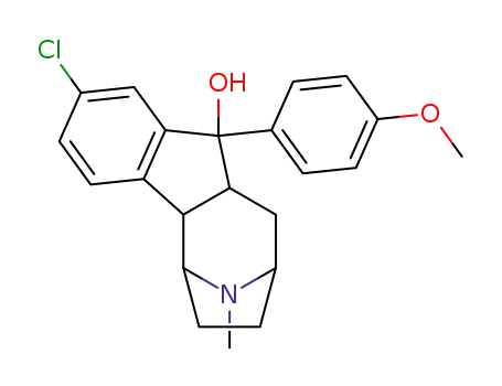 Molecular Structure of 173434-18-9 (7-Chloro-5-(p-methoxyphenyl)-2-methyl-1,3-ethano-1,2,3,4,4a,9b-hexahydro-5H-indeno[1,2-c]pyridin-5-ol)