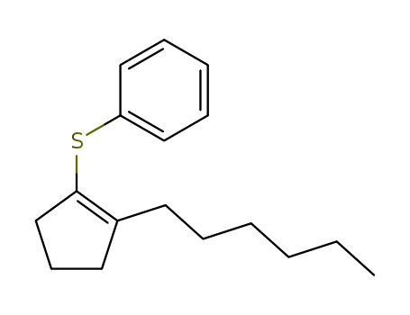 Molecular Structure of 58567-72-9 ((2-Hexyl-cyclopent-1-enylsulfanyl)-benzene)