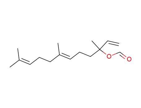 Molecular Structure of 1112-99-8 ((S)-3,7,11-trimethyldodeca-1,6,10-trien-3-yl formate)
