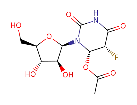 Acetic acid (4S,5R)-3-((2R,3S,4S,5R)-3,4-dihydroxy-5-hydroxymethyl-tetrahydro-furan-2-yl)-5-fluoro-2,6-dioxo-hexahydro-pyrimidin-4-yl ester