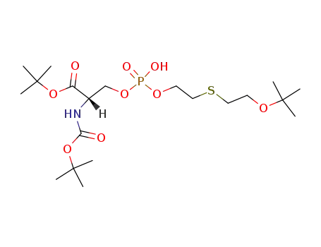 Molecular Structure of 182503-68-0 ((S)-2-tert-Butoxycarbonylamino-3-{[2-(2-tert-butoxy-ethylsulfanyl)-ethoxy]-hydroxy-phosphoryloxy}-propionic acid tert-butyl ester)