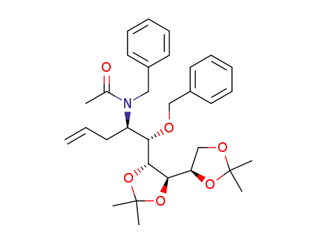 Molecular Structure of 639476-05-4 ((4R,5S,6R,7R,8R)-N<sup>4</sup>-benzyl-N<sup>4</sup>-acetyl-5-benzyloxy-6,7:8,9-di-O-isopropylidene-1-nonene)