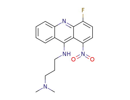 Molecular Structure of 116374-66-4 (1,3-Propanediamine,N3-(4-fluoro-1-nitro-9-acridinyl)-N1,N1-dimethyl-)