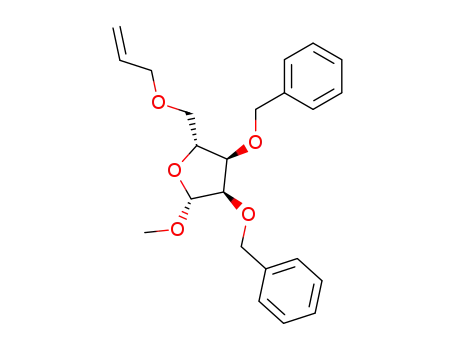 Molecular Structure of 116490-72-3 ((2R,3R,4R,5R)-2-(allyloxymethyl)-3,4-bis(benzyloxy)-5-methoxytetrahydrofuran)