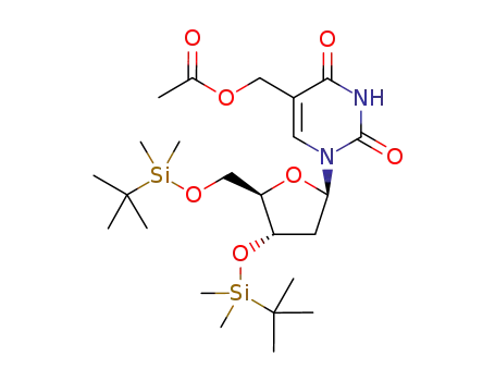 Molecular Structure of 354581-52-5 (5-acetoxymethyl-3',5'-di-O-tert-butyldimethylsilyl-2'-deoxyuridine)