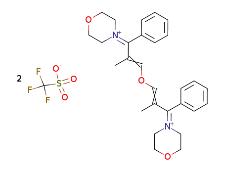 Molecular Structure of 105787-50-6 (4,4'-<3,3'-Oxybis(2-methyl-1-phenyl-2-propenyliden)>dimorpholinium-bis(trifluormethansulfonat))