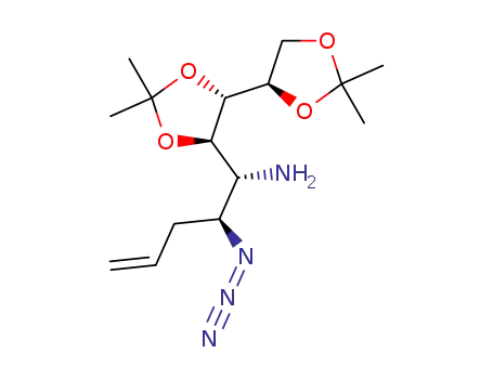 Molecular Structure of 639476-17-8 ((1R,2S)-2-Azido-1-((4S,5R,4'R)-2,2,2',2'-tetramethyl-[4,4']bi[[1,3]dioxolanyl]-5-yl)-pent-4-enylamine)