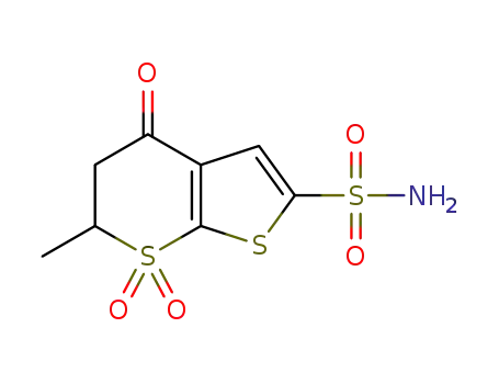 Molecular Structure of 935289-26-2 (6-methyl-4-oxo-5,6-dihydro-4H-thieno[2.3-b]thiopyran-2-sulfonamide-7,7-dioxide)