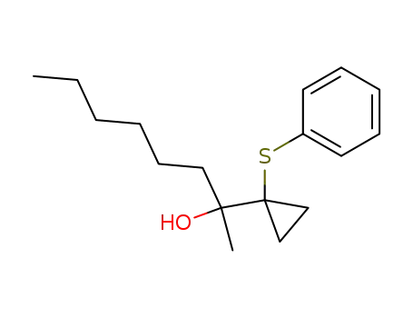Molecular Structure of 63365-75-3 (2-(1-Phenylsulfanyl-cyclopropyl)-octan-2-ol)