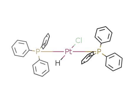 Molecular Structure of 16841-99-9 (Platinum,chlorohydrobis(triphenylphosphine)-, (SP-4-3)-)