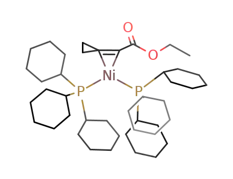 Molecular Structure of 1228183-94-5 (Ni(η2-ethyl cyclopropylideneacetate)(P(C6H11)3)2)