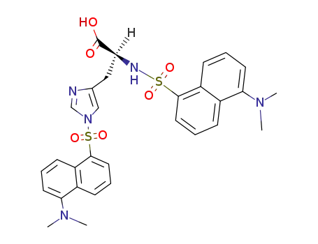 Molecular Structure of 1110-87-8 (N,1-bis[[5-(dimethylamino)-1-naphthyl]sulphonyl]-L-histidine)