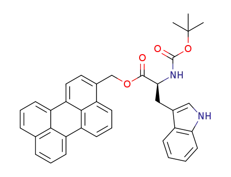 Molecular Structure of 1355024-13-3 (tert-butyl (S)-1-(((perylen-3-yl)methoxy)carbonyl)-2-(1H-indol-3-yl)ethylcarbamate)
