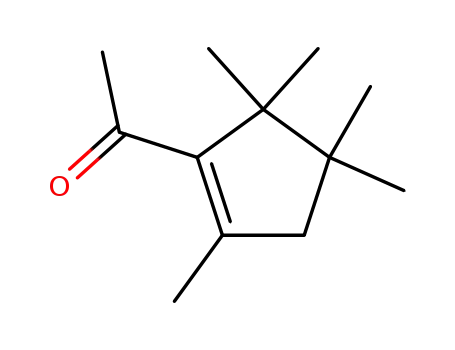 Molecular Structure of 13144-88-2 (1-(2,4,4,5,5-pentamethyl-1-cyclopenten-1-yl)ethan-1-one)