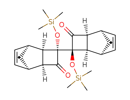 Molecular Structure of 94008-60-3 ((1α,1'α',2α,2'α',5α,5'α',6α,6'α')-4,4'-Bis(trimethylsilyloxy)-4,4'-bi(tricyclo<4.2.1.0<sup>2,5</sup>>non-7-enyl)-3,3'-dion)