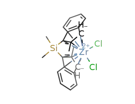 Molecular Structure of 149342-08-5 (MESO-DIMETHYLSILYLENEBIS(2-METHYL-1-INDENYL)ZIRCONIUM(IV) DICHLORIDE)