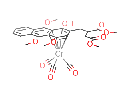 tricarbonyl(2-(1-hydroxy-4,9,10-trimethoxy-2-anthracenemethyl)butane diacid dimethylester)chromium