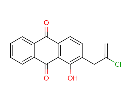 Molecular Structure of 80034-88-4 (9,10-Anthracenedione, 2-(2-chloro-2-propenyl)-1-hydroxy-)