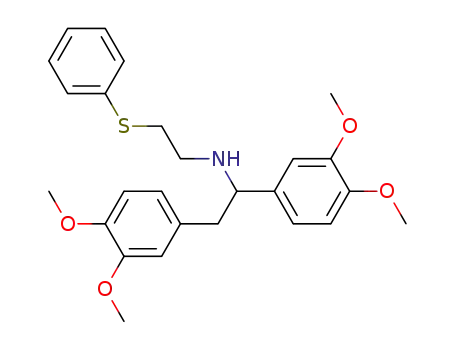 Molecular Structure of 148679-64-5 ([1,2-Bis-(3,4-dimethoxy-phenyl)-ethyl]-(2-phenylsulfanyl-ethyl)-amine)