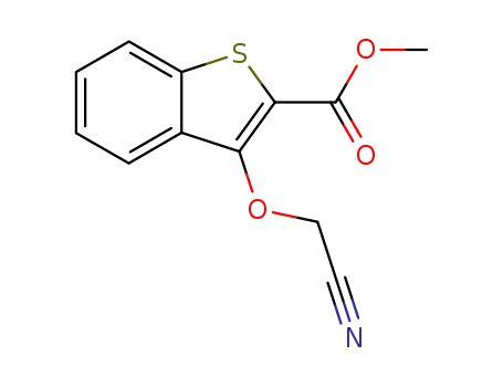 Molecular Structure of 58108-08-0 (Benzo[b]thiophene-2-carboxylic acid, 3-(cyanomethoxy)-, methyl ester)