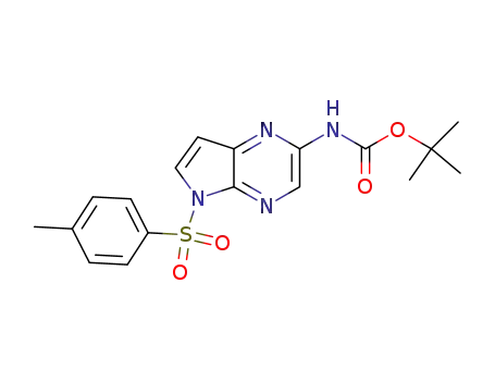 Molecular Structure of 1201187-44-1 (tert-butyl 5-tosyl-5H-pyrrolo[2,3-b]pyrazin-2-ylcarbamate)