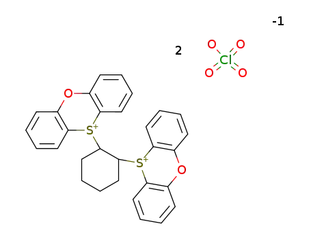 Molecular Structure of 68843-21-0 (Phenoxathiinium, 10,10'-(1,2-cyclohexanediyl)bis-, diperchlorate)