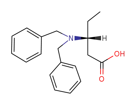 Molecular Structure of 131270-14-9 ((R)-3-N,N-dibenzylaminopentanoic acid)