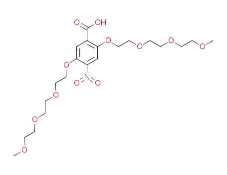 Molecular Structure of 1447497-20-2 (2,5-bis(2-(2-(2-methoxyethoxy)ethoxy)ethoxy)-4-nitrobenzoic acid)