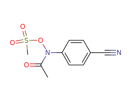 Molecular Structure of 88730-39-6 (Acetamide, N-(4-cyanophenyl)-N-[(methylsulfonyl)oxy]-)