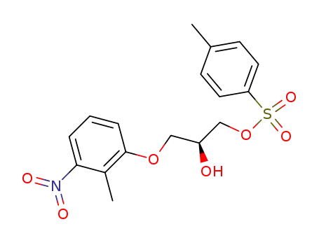Molecular Structure of 81102-68-3 (Toluene-4-sulfonic acid (S)-2-hydroxy-3-(2-methyl-3-nitro-phenoxy)-propyl ester)