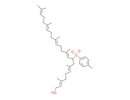 Molecular Structure of 78284-77-2 ((2E,6E,10E,14E,18E)-3,7,11,15,19,23-hexamethyl-9-p-tolylsulphonyltetracosa-2,6,10,14,18,22-hexaen-1-ol)