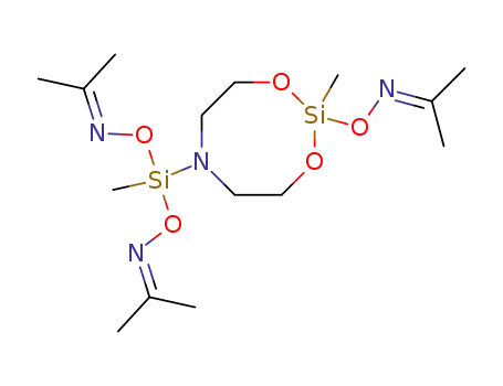 Molecular Structure of 124981-75-5 (N-<bis(acetoximo)methyl>silyl-2-acetoximo-2-methyl-1,3-dioxa-6-aza-2-silacyclooctane)