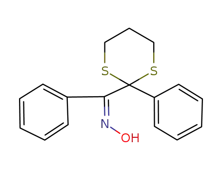 Molecular Structure of 74955-08-1 (Phenyl-(2-phenyl-[1,3]dithian-2-yl)-methanone oxime)