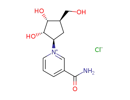 Molecular Structure of 102099-16-1 (chlorure de (-)-aminocarbonyl-3-(hydroxymethyl-cis-4-dihydroxy-trans-2,3-cyclopentyl) 1-pyridinium)
