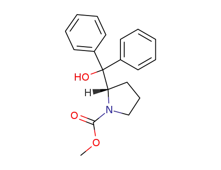 Molecular Structure of 352535-68-3 ((S)-(-)N-CARBOMETHOXY-ALPHA,ALPHA-DIPHENYL -2-PYRROLIDINEMETHANOL,98%)