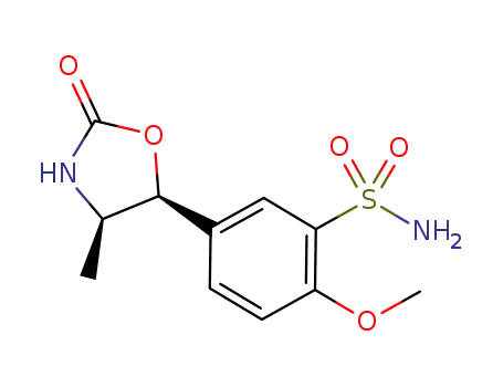 Molecular Structure of 957777-99-0 ((4R,5S)-5-(4-methoxy-3-sulfamoylphenyl)-4-methyloxazolidin-2-one)