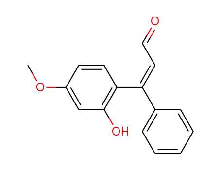 Molecular Structure of 109620-06-6 ((Z)-3-(2-Hydroxy-4-methoxy-phenyl)-3-phenyl-propenal)