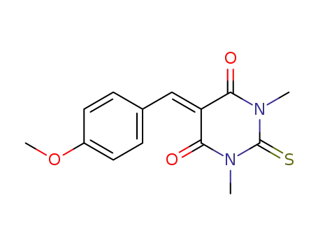 4,6(1H,5H)-Pyrimidinedione,
dihydro-5-[(4-methoxyphenyl)methylene]-1,3-dimethyl-2-thioxo-