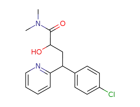 Molecular Structure of 233760-14-0 (N,N-dimethyl-4-(p-chlorophenyl)-4-(2-pyridyl)-2-hydroxybutanamide)