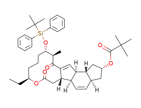 Molecular Structure of 204381-43-1 ((3S,3aR,5aS,7R,8aR,8bS)-2-[(2R,3S,7S)-3-(tert-butyldiphenylsiloxy)-7-hydroxy-2-methylnonanoyl]-3,3a,5a,6,7,8,8a,8b-octahydro-7-hydroxy-as-indacene-3-acetic acid κ-lactone pivalate)