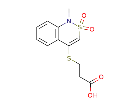 Propanoic acid, 3-[(1-methyl-2,2-dioxido-1H-2,1-benzothiazin-4-yl)thio]-