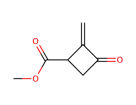 Molecular Structure of 112139-41-0 (Cyclobutanecarboxylic acid, 2-methylene-3-oxo-, methyl ester (9CI))