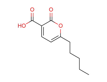 Molecular Structure of 27593-22-2 (2-OXO-6-PENTYL-2H-PYRAN-3-CARBOXYLIC ACID,  97)