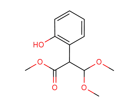 Molecular Structure of 175971-61-6 (2-(2-hydroxyphenyl)-3,3-dimethoxypropionic acid methyl ester)