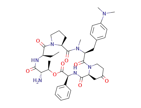 (3S,6S,12R,15S,16R,19S,22S)-15-Amino-3-(4-dimethylamino-benzyl)-12-ethyl-4,16-dimethyl-19-phenyl-17-oxa-1,4,10,13,20-pentaaza-tricyclo[20.4.0.0<sup>6,10</sup>]hexacosane-2,5,11,14,18,21,24-heptaone