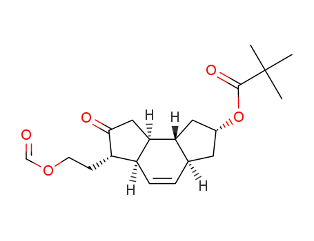 Molecular Structure of 204381-33-9 (2,2-Dimethyl-propionic acid (2R,3aS,5aR,6S,8aS,8bR)-6-(2-formyloxy-ethyl)-7-oxo-1,2,3,3a,5a,6,7,8,8a,8b-decahydro-as-indacen-2-yl ester)