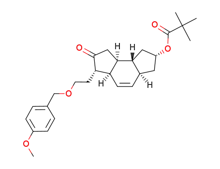 Molecular Structure of 204381-17-9 (2,2-Dimethyl-propionic acid (2R,3aS,5aR,6S,8aS,8bR)-6-[2-(4-methoxy-benzyloxy)-ethyl]-7-oxo-1,2,3,3a,5a,6,7,8,8a,8b-decahydro-as-indacen-2-yl ester)