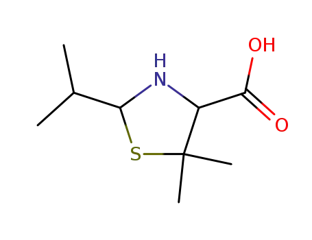 Molecular Structure of 13206-31-0 (2-isopropyl-5,5-dimethylthiazolidine-4-carboxylic acid)