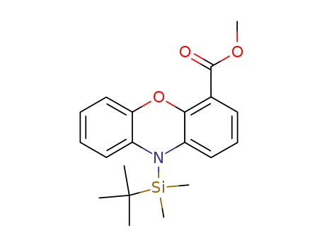 Molecular Structure of 120033-13-8 (10-(tert-Butyl-dimethyl-silanyl)-10H-phenoxazine-4-carboxylic acid methyl ester)